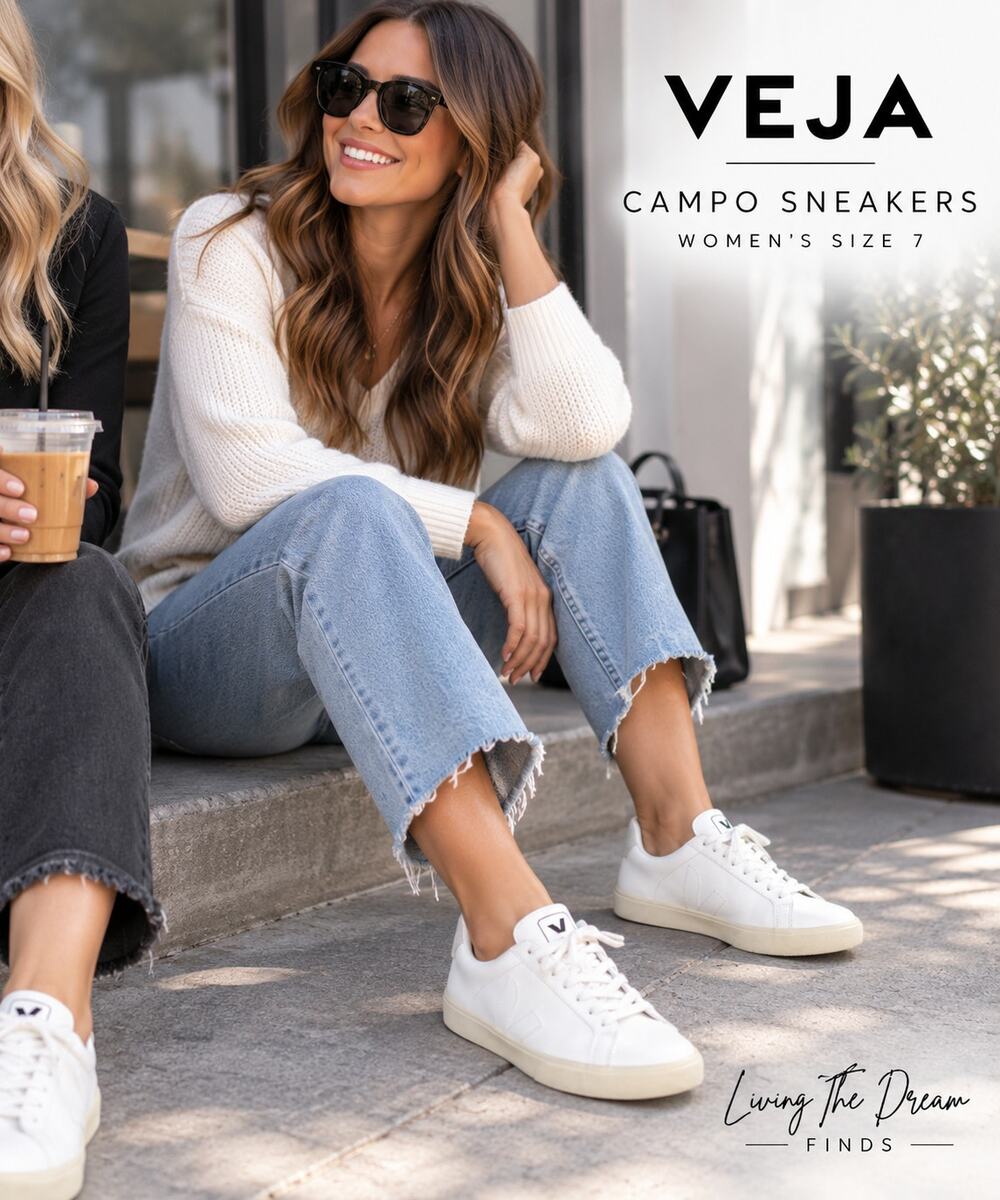 VEJA Campo Women’s Size 7 White Leather Low Top Sneakers Shoes EUR 38